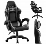 Чорно-сіре геймерське крісло STAZER Coliber – ергономічний дизайн для геймерів