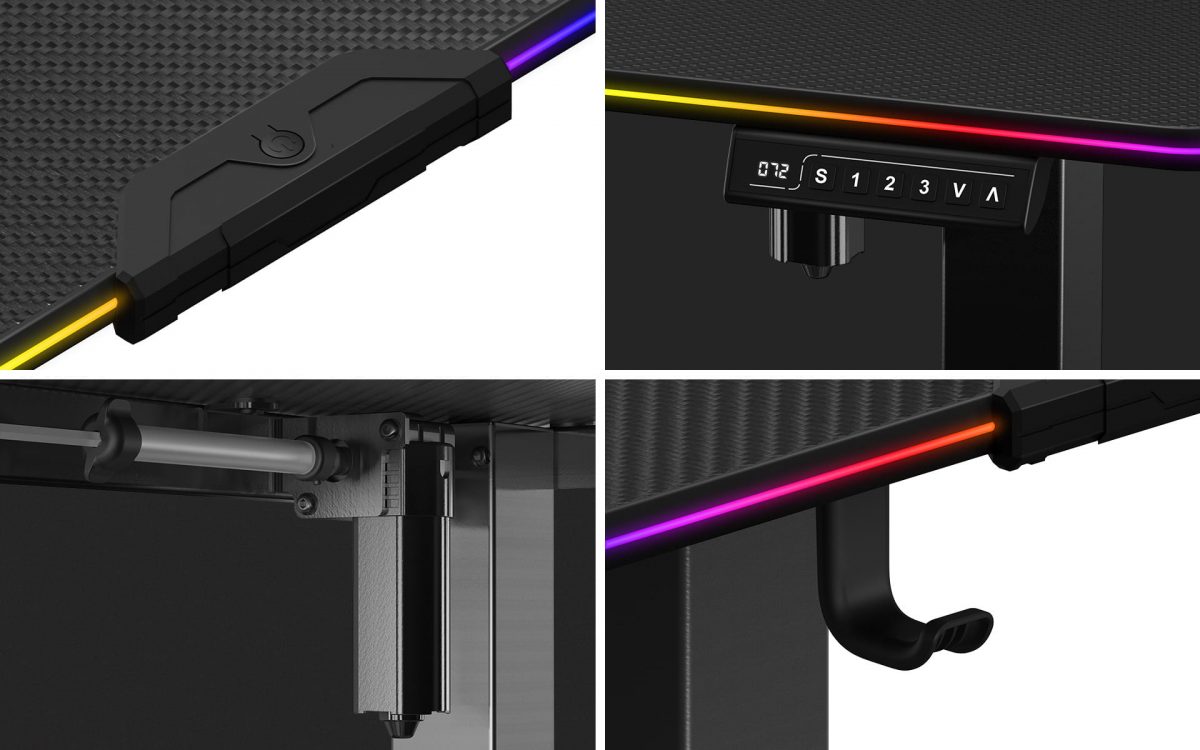 Електричний ігровий стіл Huzaro Hero 8.2 RGB – стильний стіл з підсвіткою для геймерів - Зображення 6