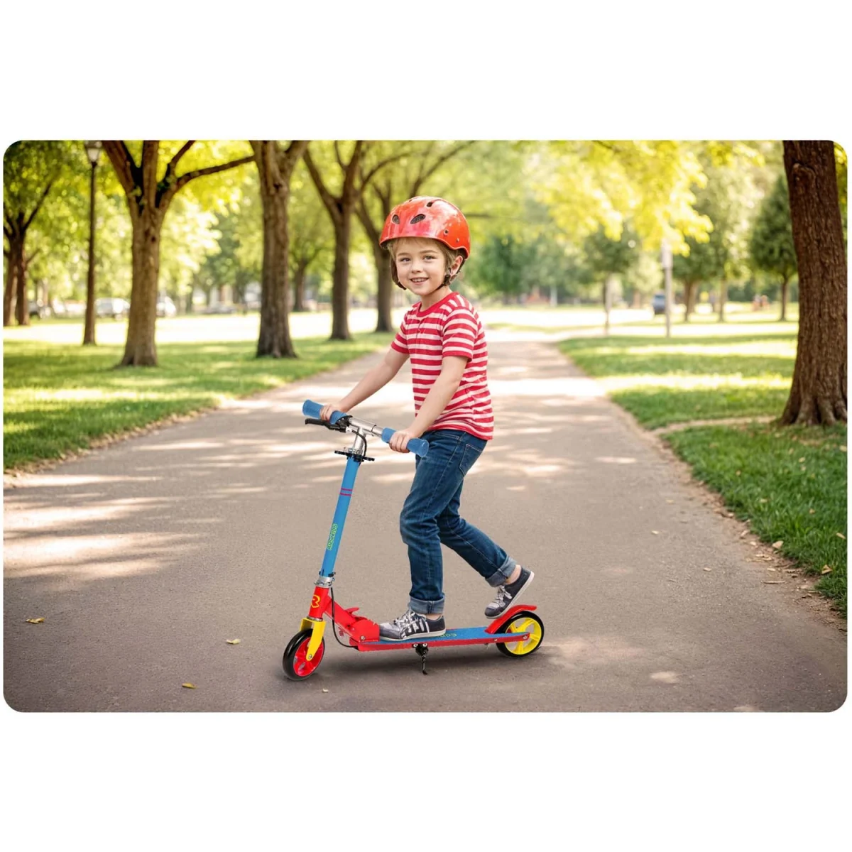 Самокат Kodi синьо-червоний Ricokids для активних дітей - Зображення 10