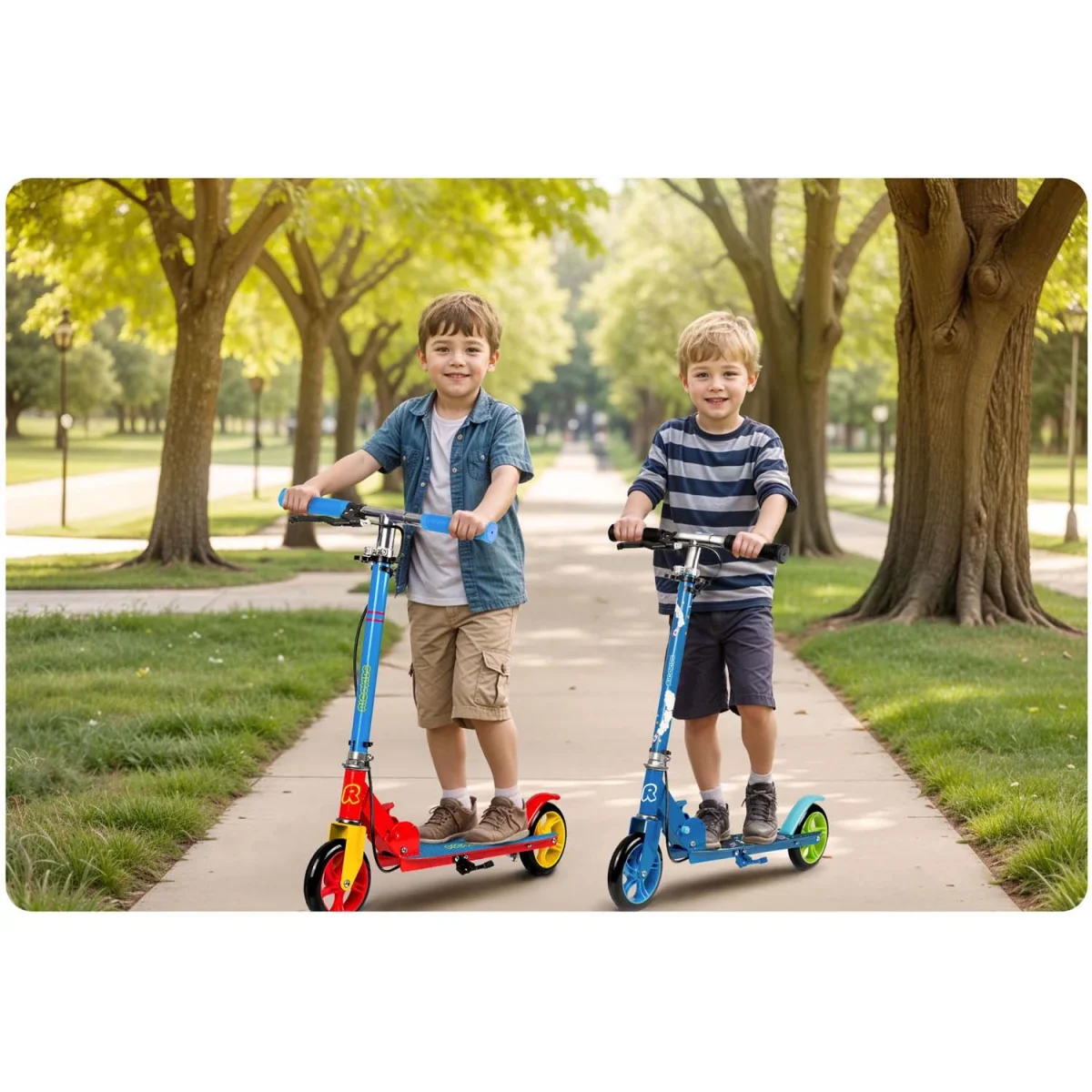Самокат Kodi синьо-червоний Ricokids для активних дітей - Зображення 11
