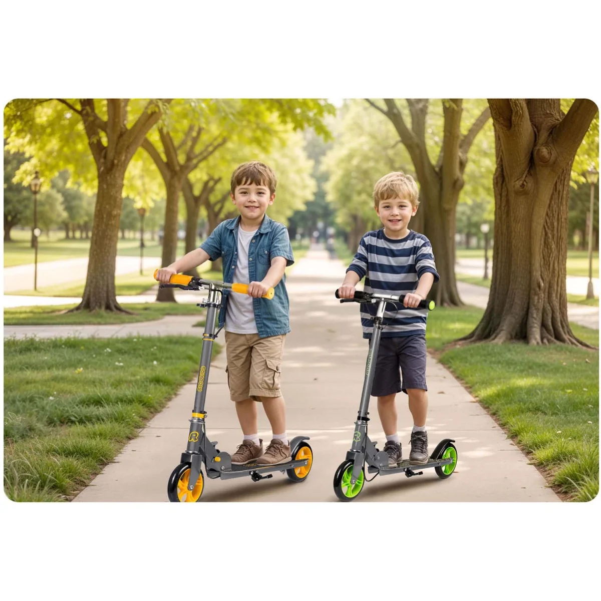 Сіро-зелений самокат Kodi Ricokids для юних райдерів - Зображення 11