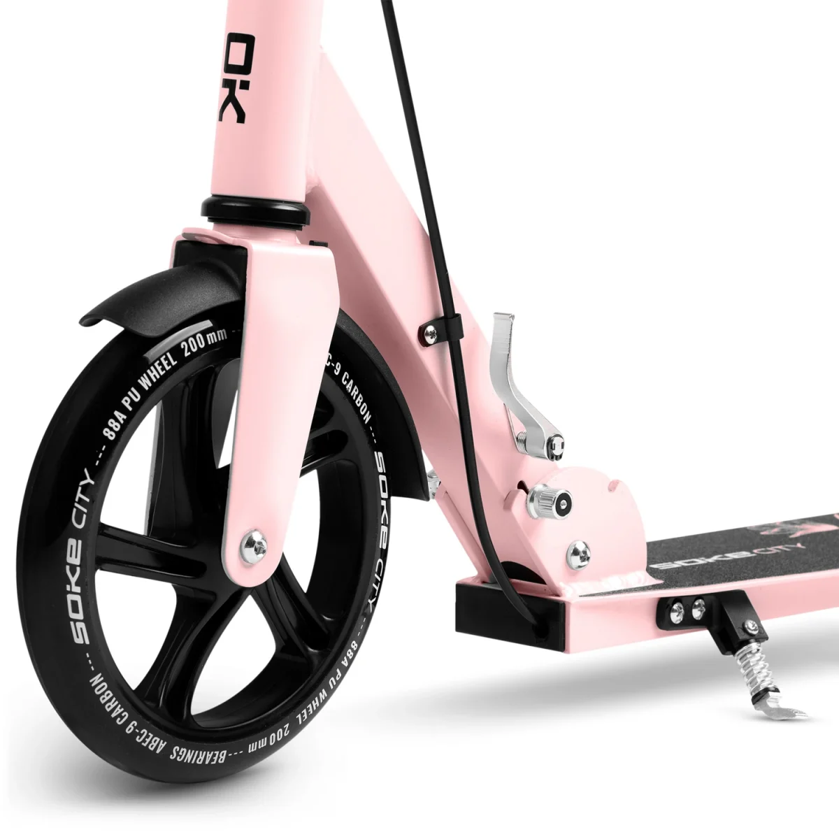 Чорно-рожевий самокат Soke City для міських трюків і пригод - Зображення 19