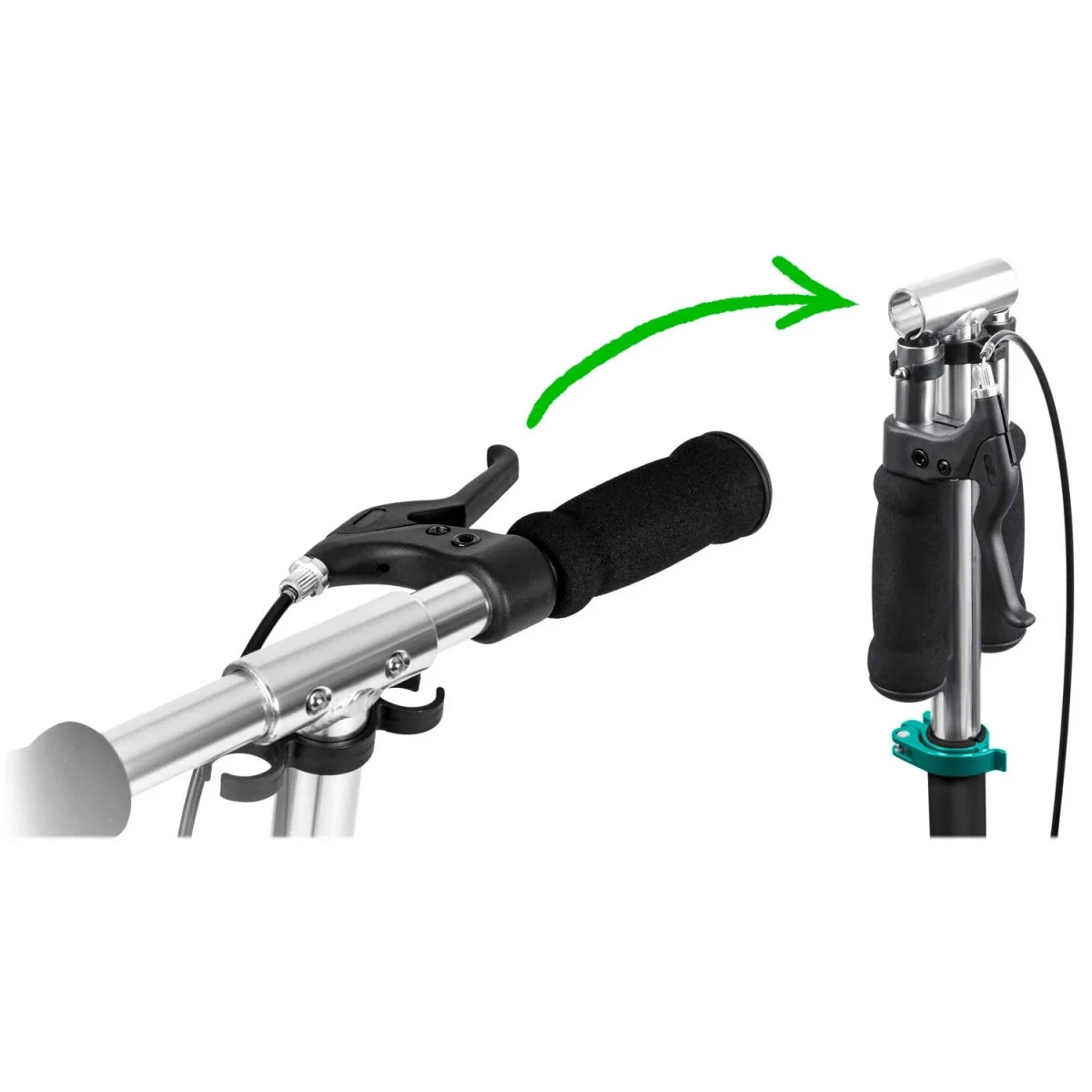 Стильний самокат Soke City чорно-бірюзового кольору для комфортного катання - Зображення 11