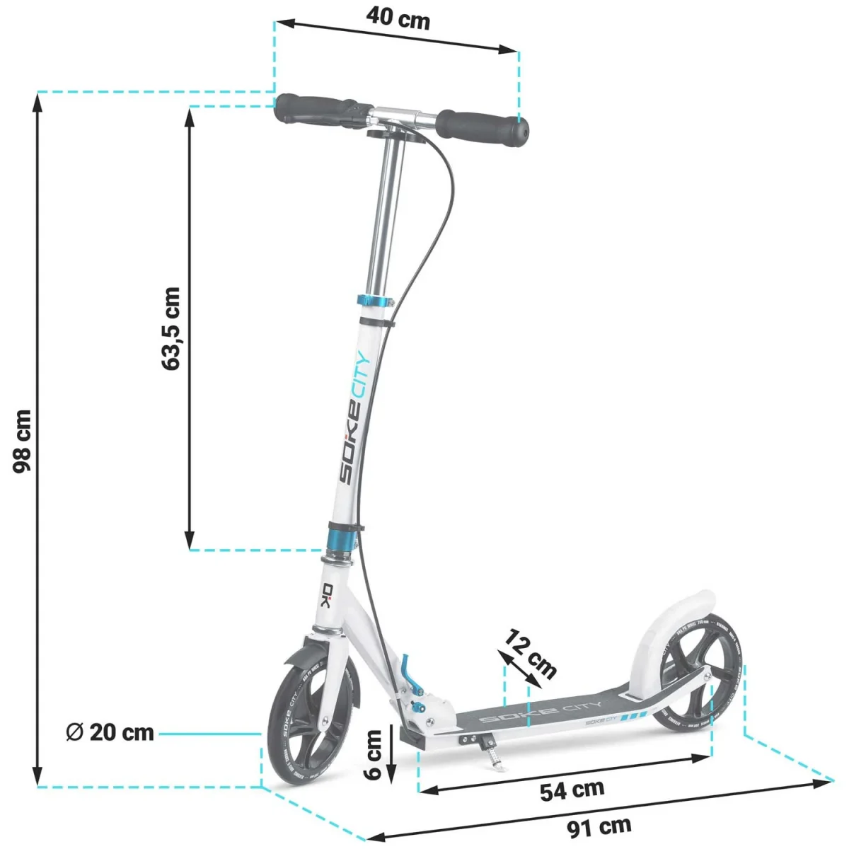 Самокат SOKE CITY білий – стиль і комфорт для міських поїздок - Зображення 11