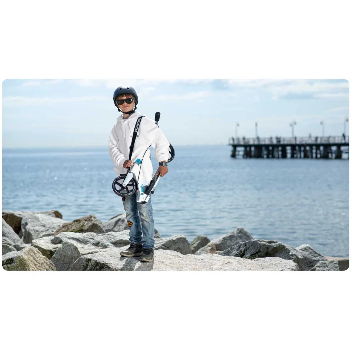 Самокат SOKE CITY білий – стиль і комфорт для міських поїздок - Зображення 5