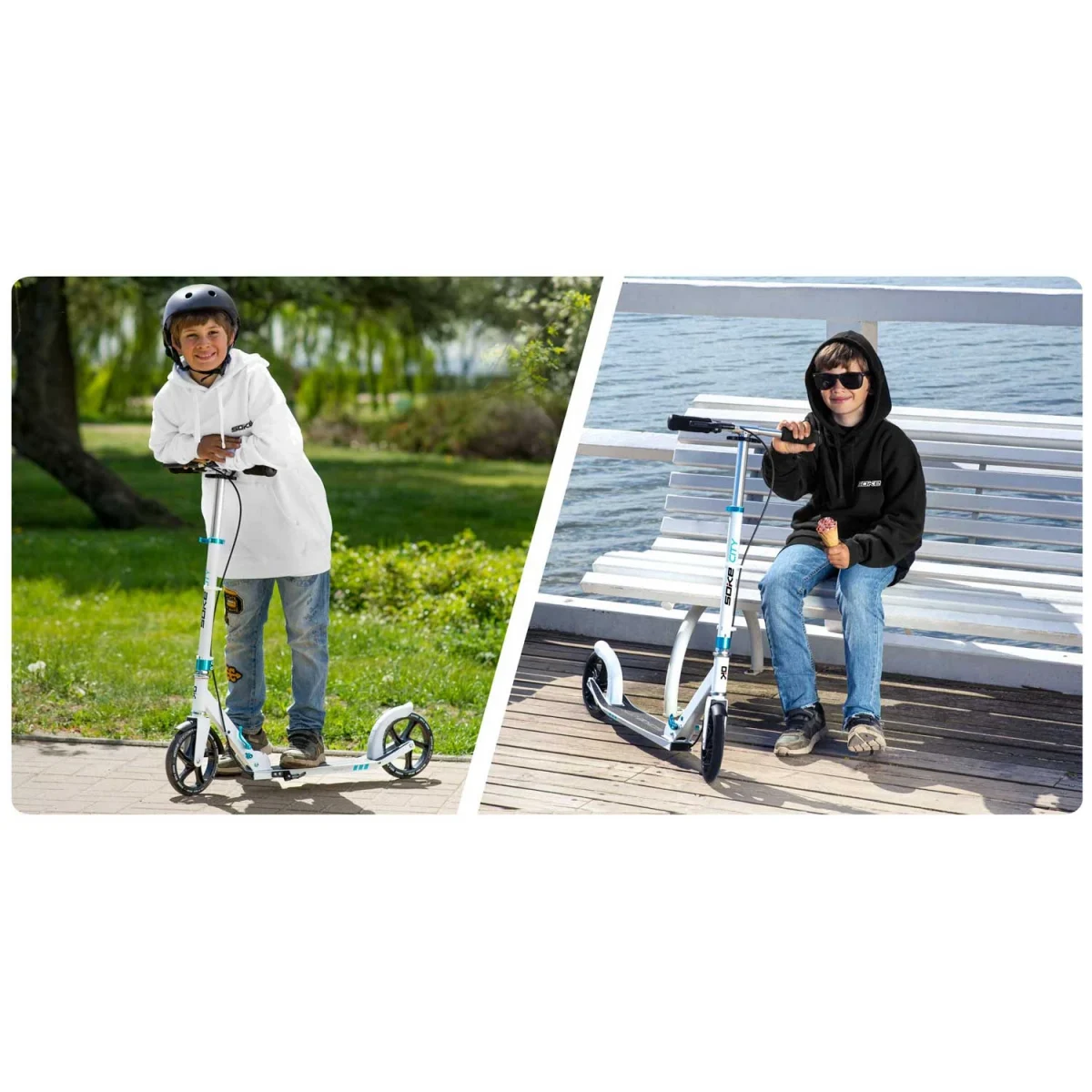 Самокат SOKE CITY білий – стиль і комфорт для міських поїздок - Зображення 2