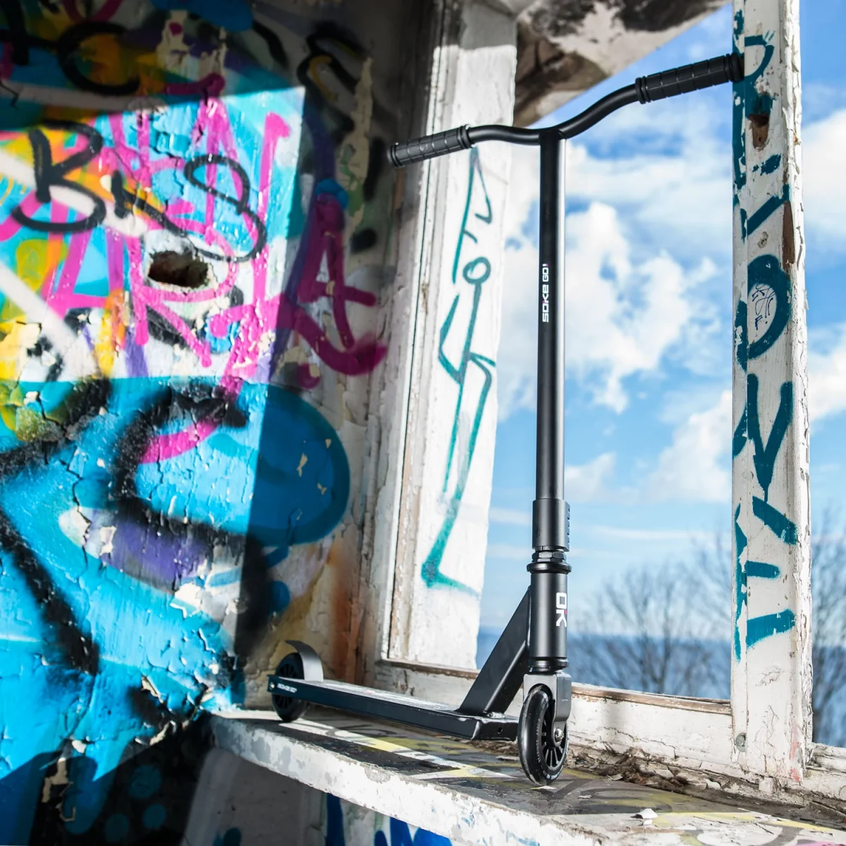 Трюковий самокат SOKE GO! чорний для вуличних трюків - Зображення 3