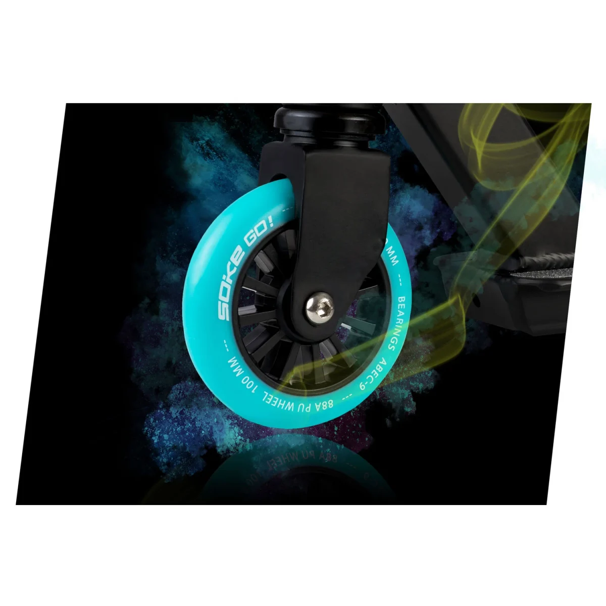 Трюковий самокат жовто-блакитний SOKE GO! для вуличних трюків - Зображення 2