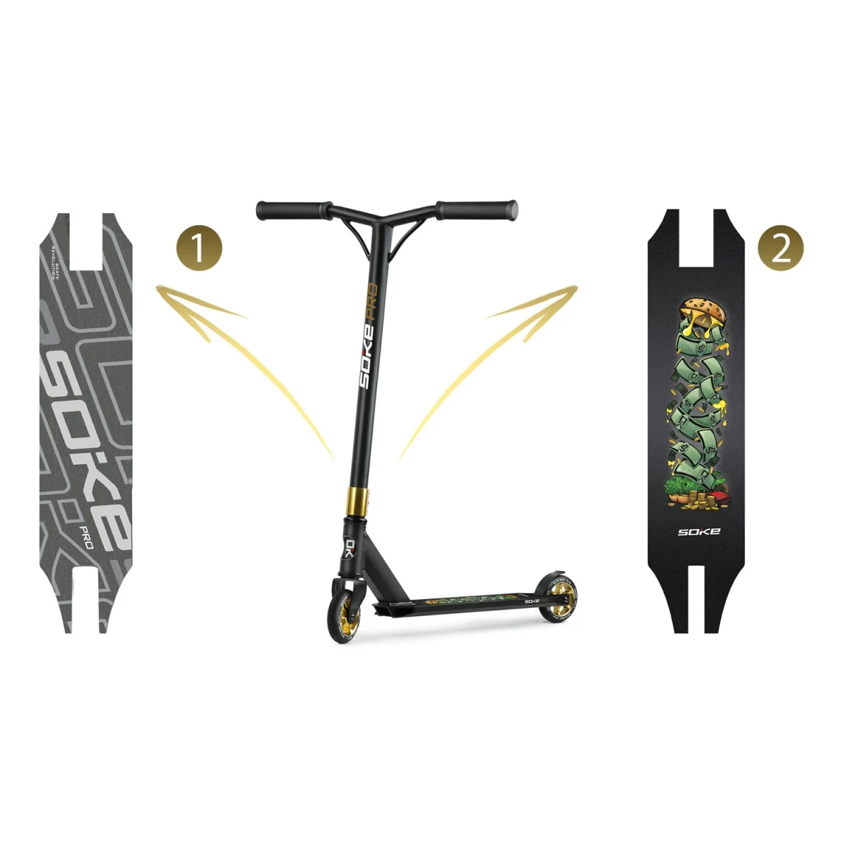 Золотий самокат SOKE PRO для вуличного катання - Зображення 11