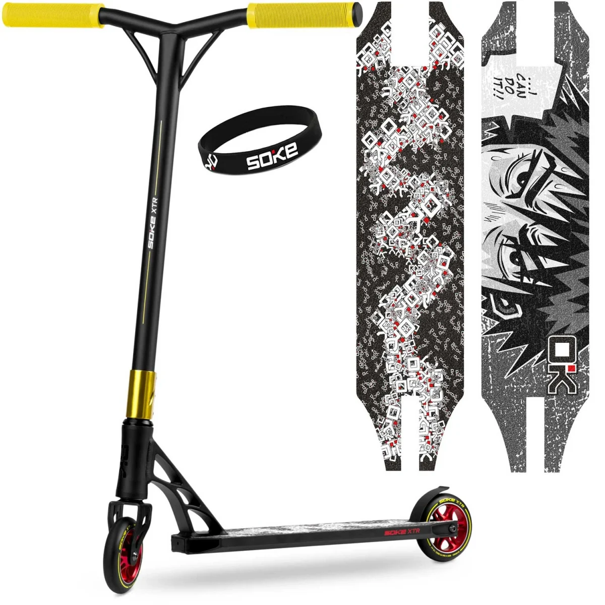 Трюковий самокат SOKE XTR чорно-жовтий для професіоналів - Зображення 13
