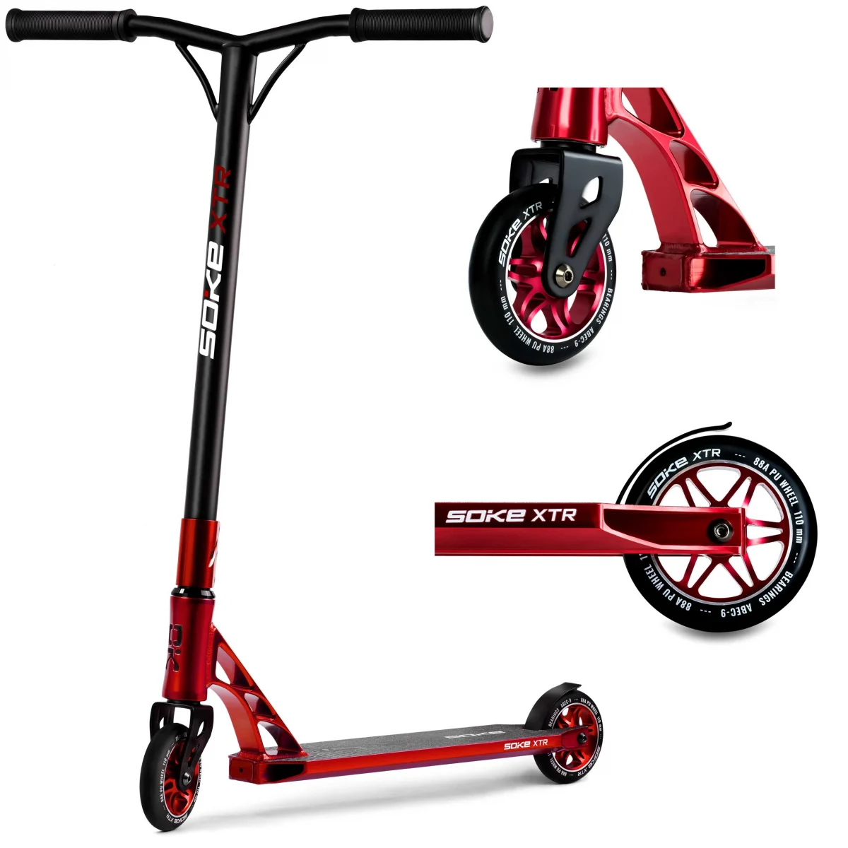 Самокат SOKE XTR червоний для професійних екстремальних трюків - Зображення 17