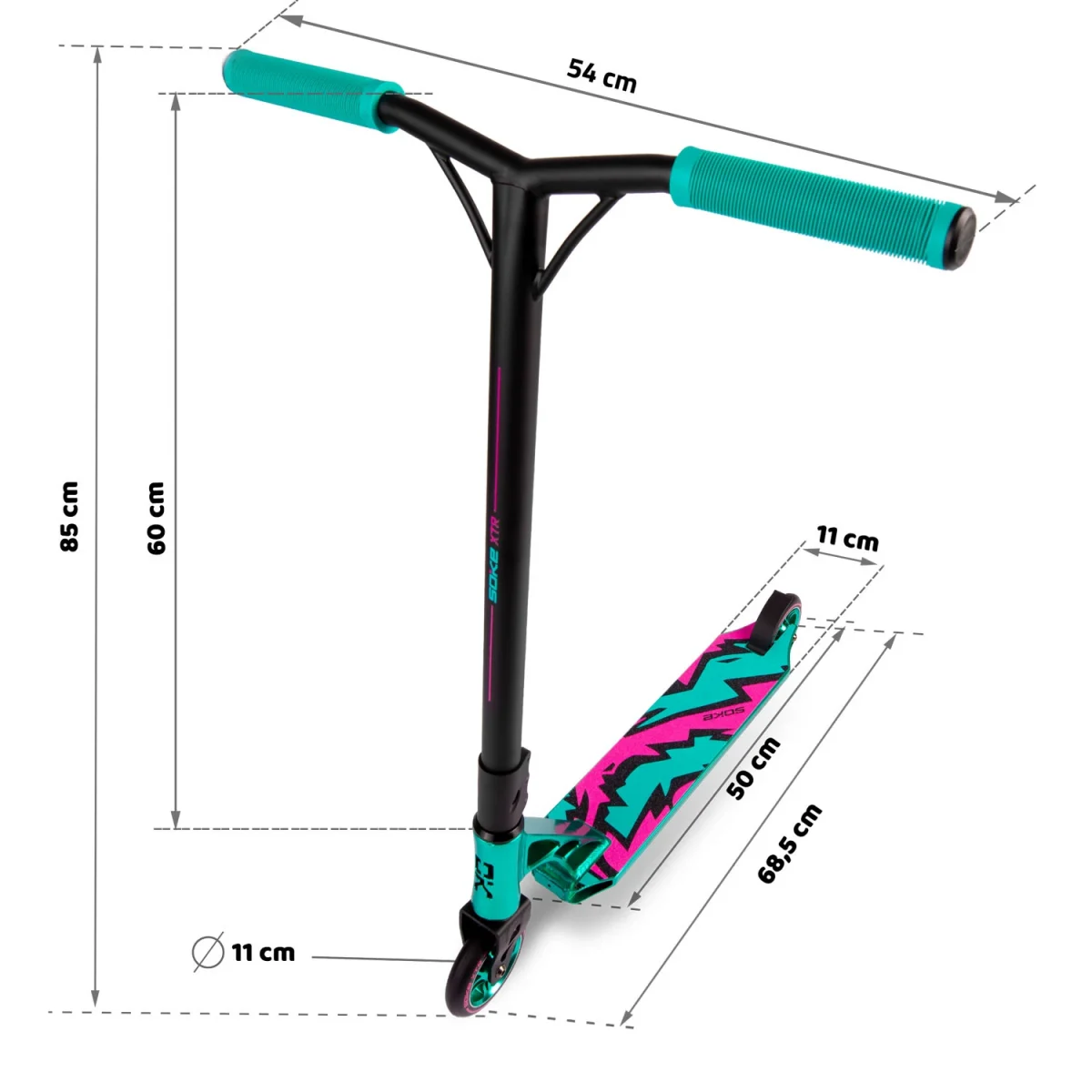 Самокат SOKE XTR бірюзово-рожевий – яскравий вибір для активних користувачів - Зображення 12