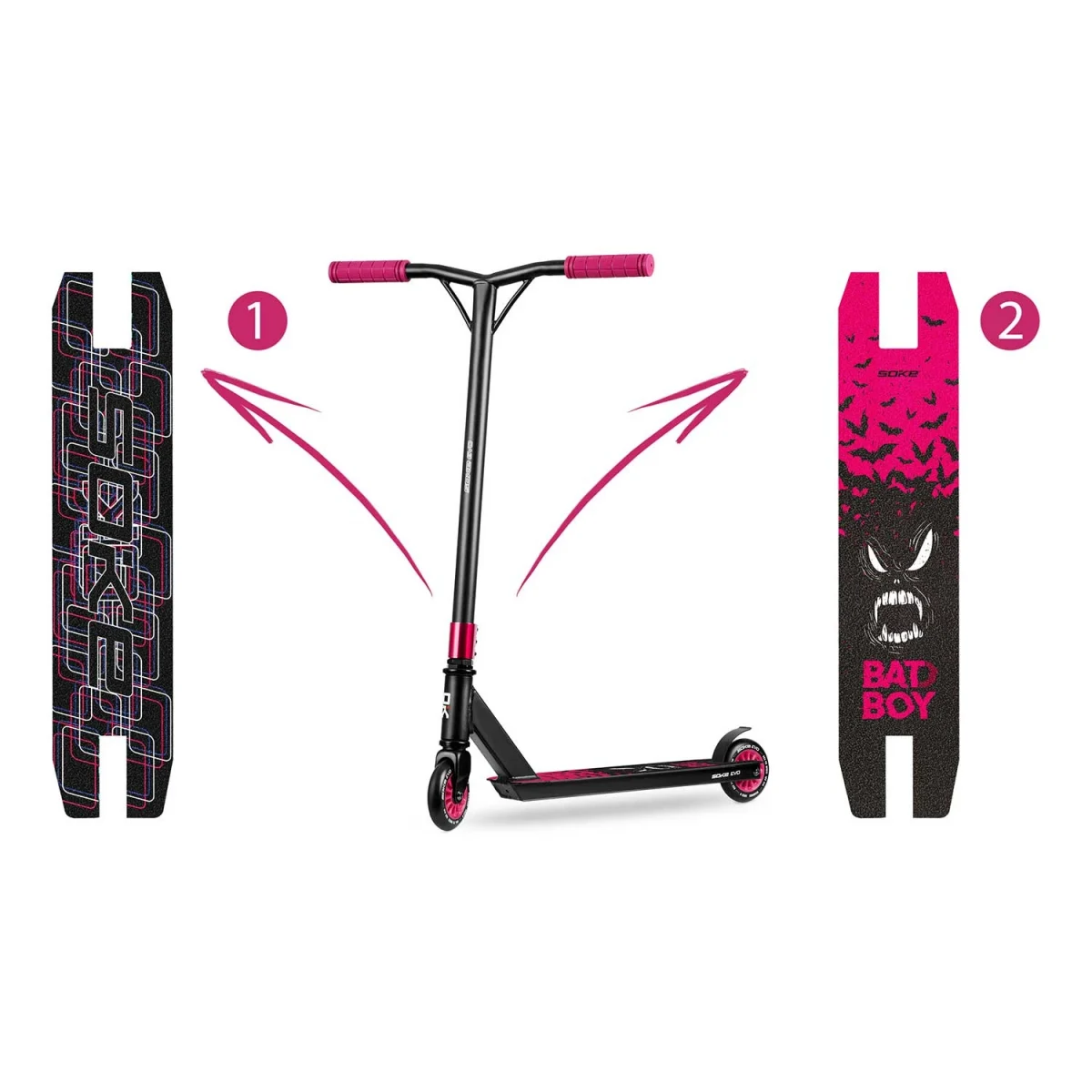 Самокат SOKE EVO ruby для ефектних трюків та швидкої їзди - Зображення 13
