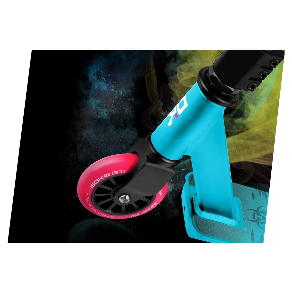 Яскравий і надійний трюковий самокат бірюзовий SOKE GO! - Зображення 2