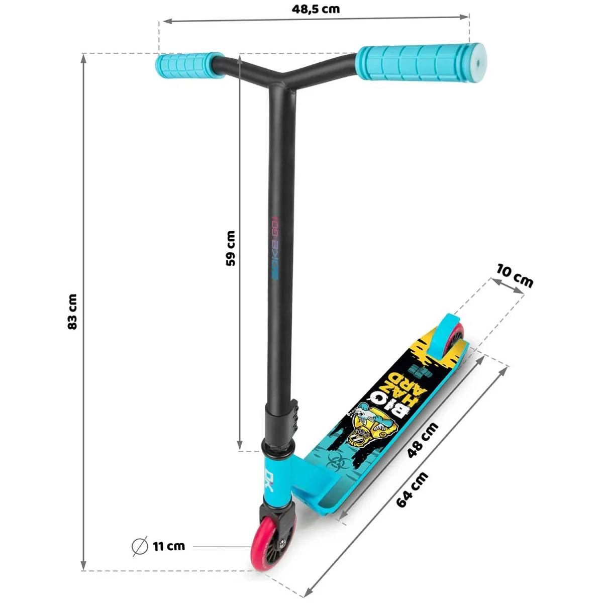 Яскравий і надійний трюковий самокат бірюзовий SOKE GO! - Зображення 17
