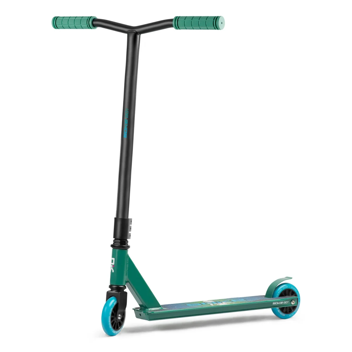 Самокат трюковий зелено-блакитний SOKE GO! для активного відпочинку - Зображення 7