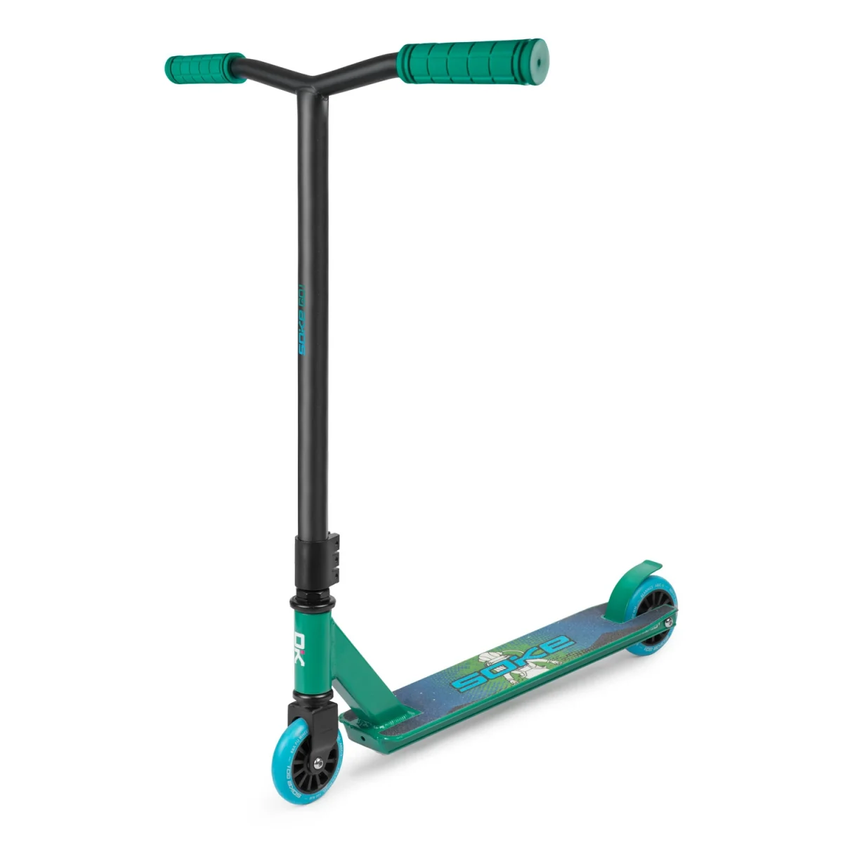 Самокат трюковий зелено-блакитний SOKE GO! для активного відпочинку - Зображення 8