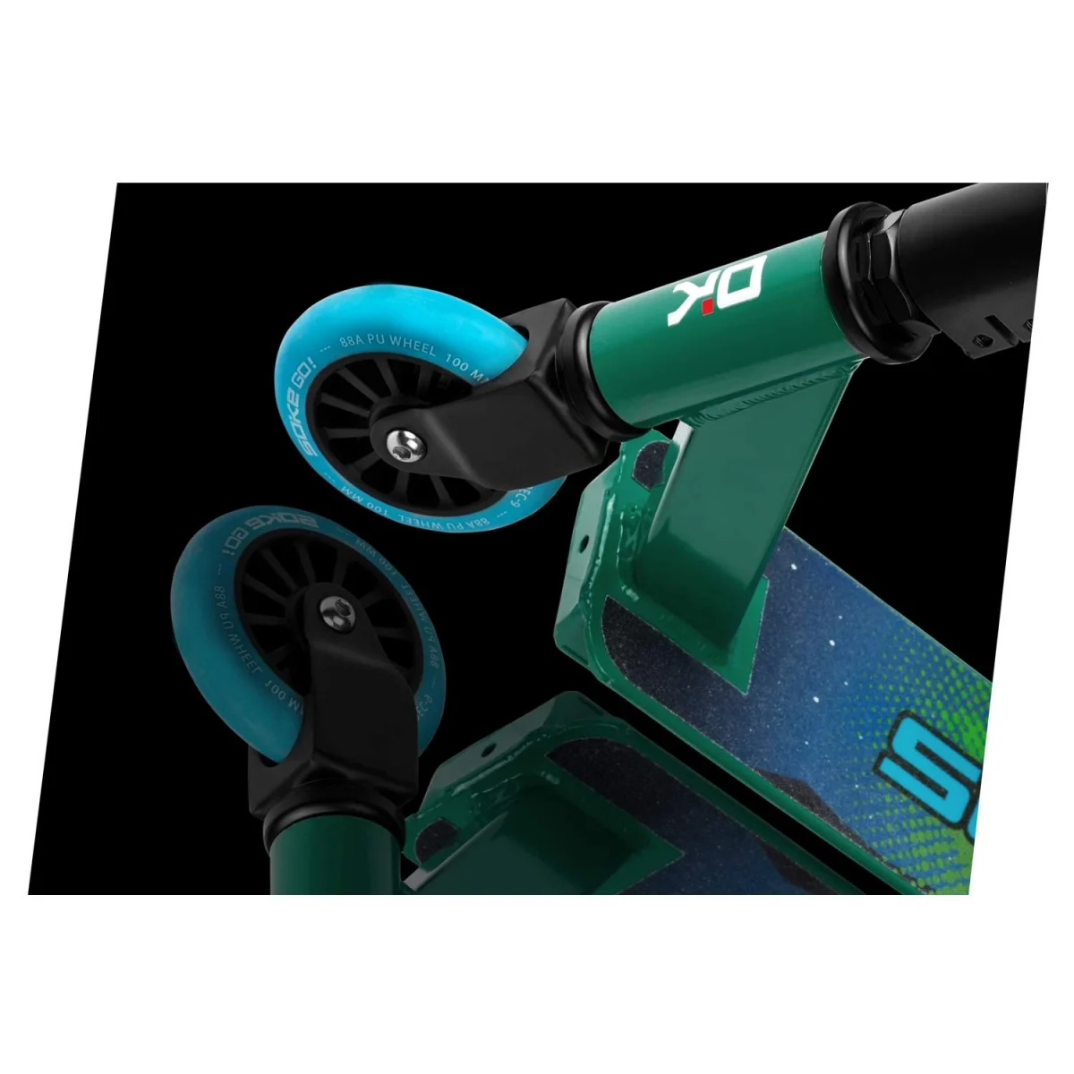 Самокат трюковий зелено-блакитний SOKE GO! для активного відпочинку - Зображення 4