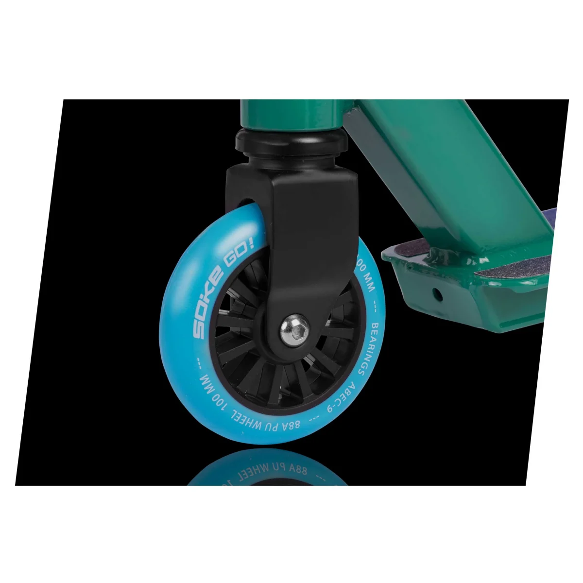 Самокат трюковий зелено-блакитний SOKE GO! для активного відпочинку - Зображення 9