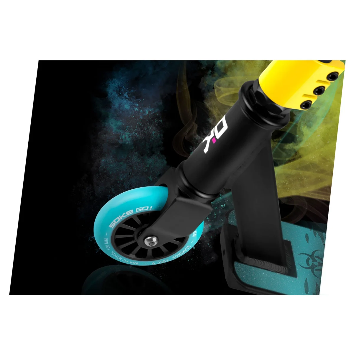 Трюковий самокат жовто-блакитний SOKE GO! – яскравий та швидкий для активних трюків - Зображення 2