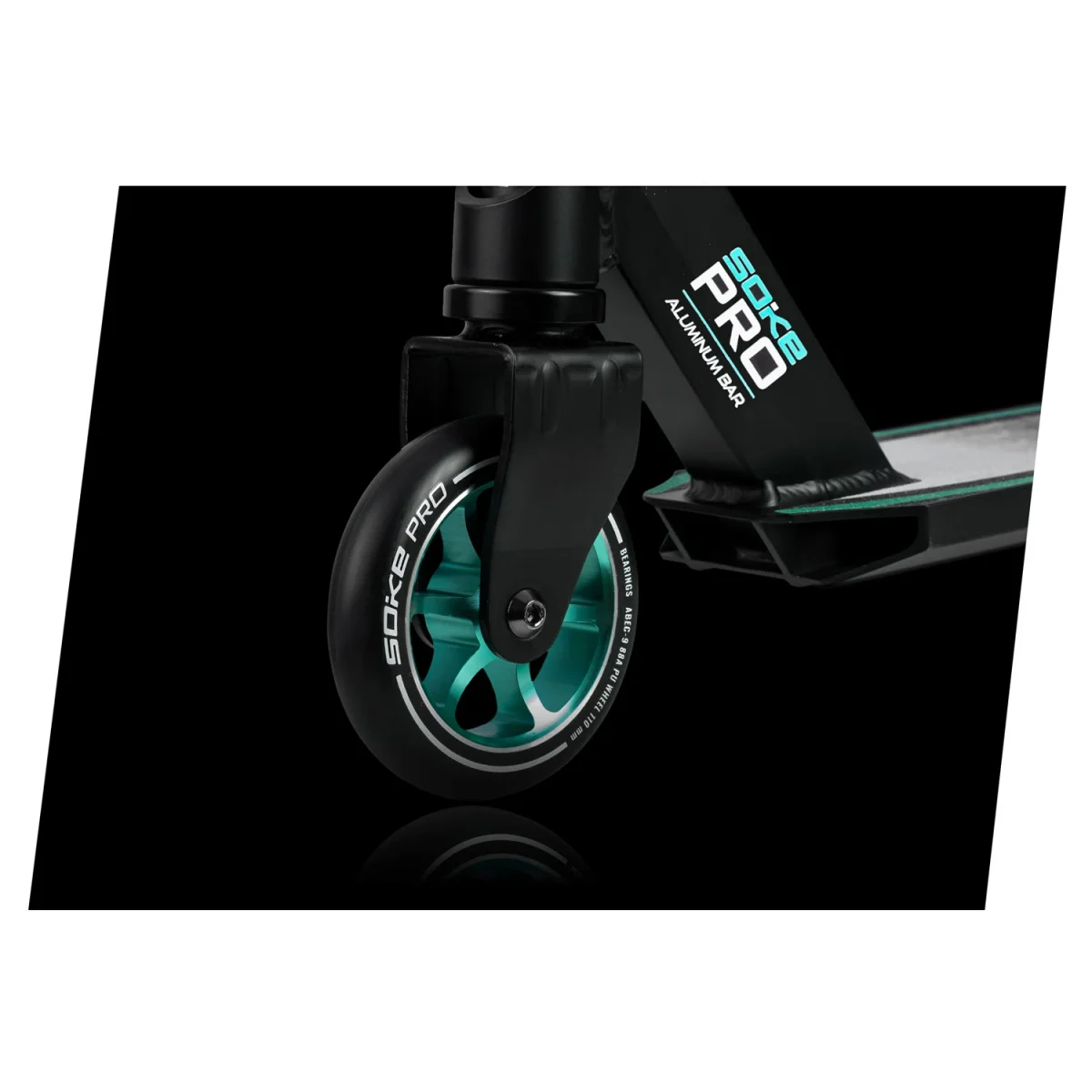 Елегантний і функціональний трюковий самокат SOKE PRO сріблясто-бірюзовий - Зображення 5