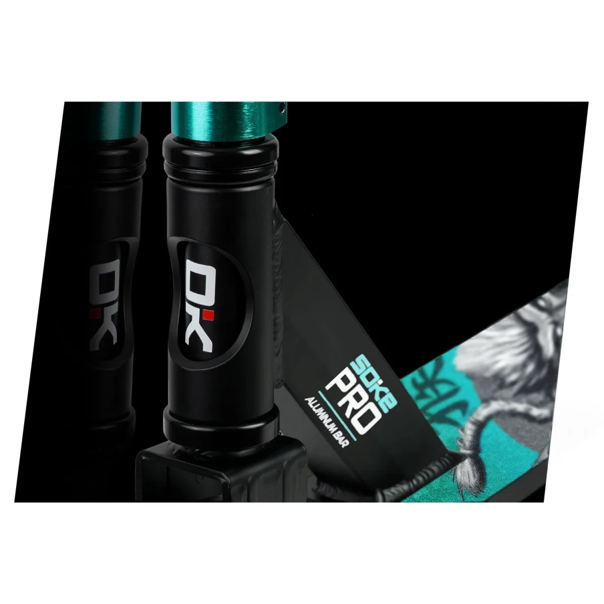 Трюковий самокат SOKE PRO сріблясто-бірюзовий для активних трюків - Зображення 3