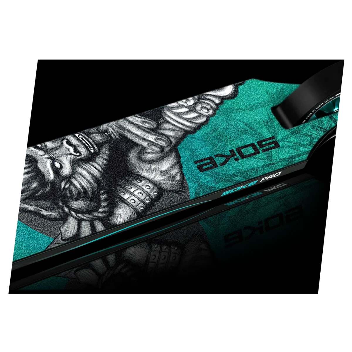 Трюковий самокат SOKE PRO сріблясто-бірюзовий для активних трюків - Зображення 6