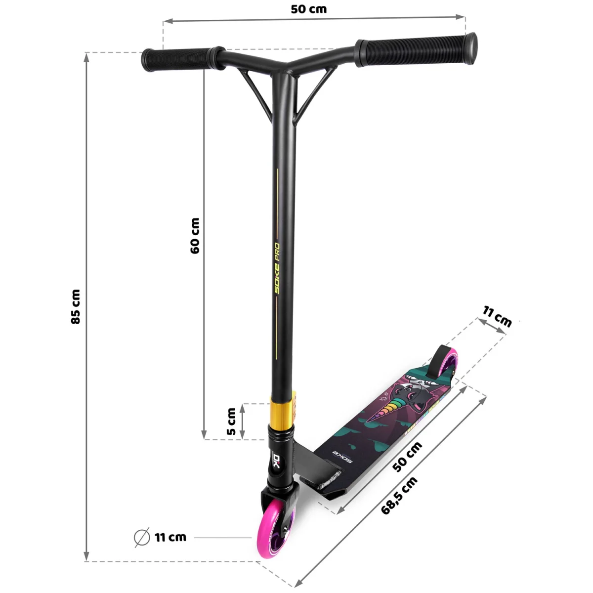 Трюковий самокат SOKE PRO різнокольоровий для професійних трюків - Зображення 14