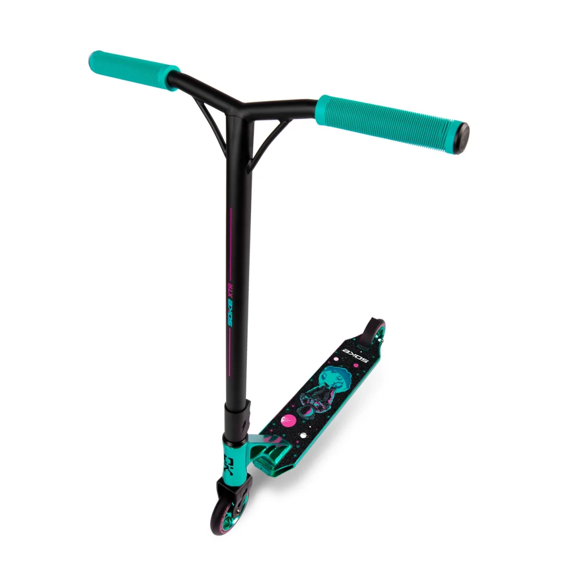 Яскравий самокат SOKE XTR бірюзово-рожевий для трюків та швидкості - Зображення 10
