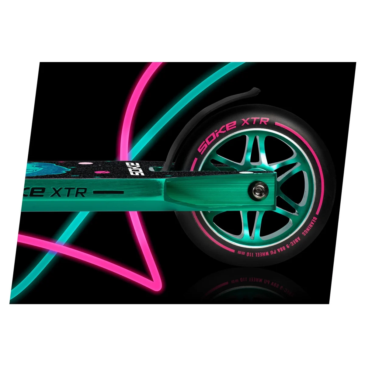 Яскравий самокат SOKE XTR бірюзово-рожевий для трюків та швидкості - Зображення 6