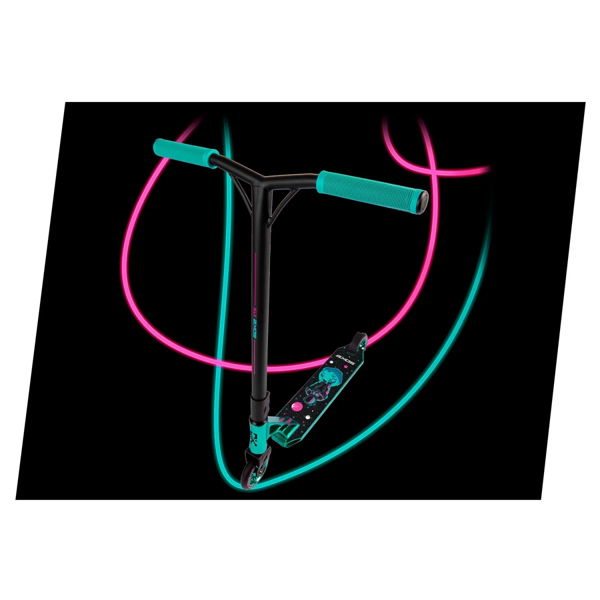 Яскравий самокат SOKE XTR бірюзово-рожевий для трюків та швидкості - Зображення 14