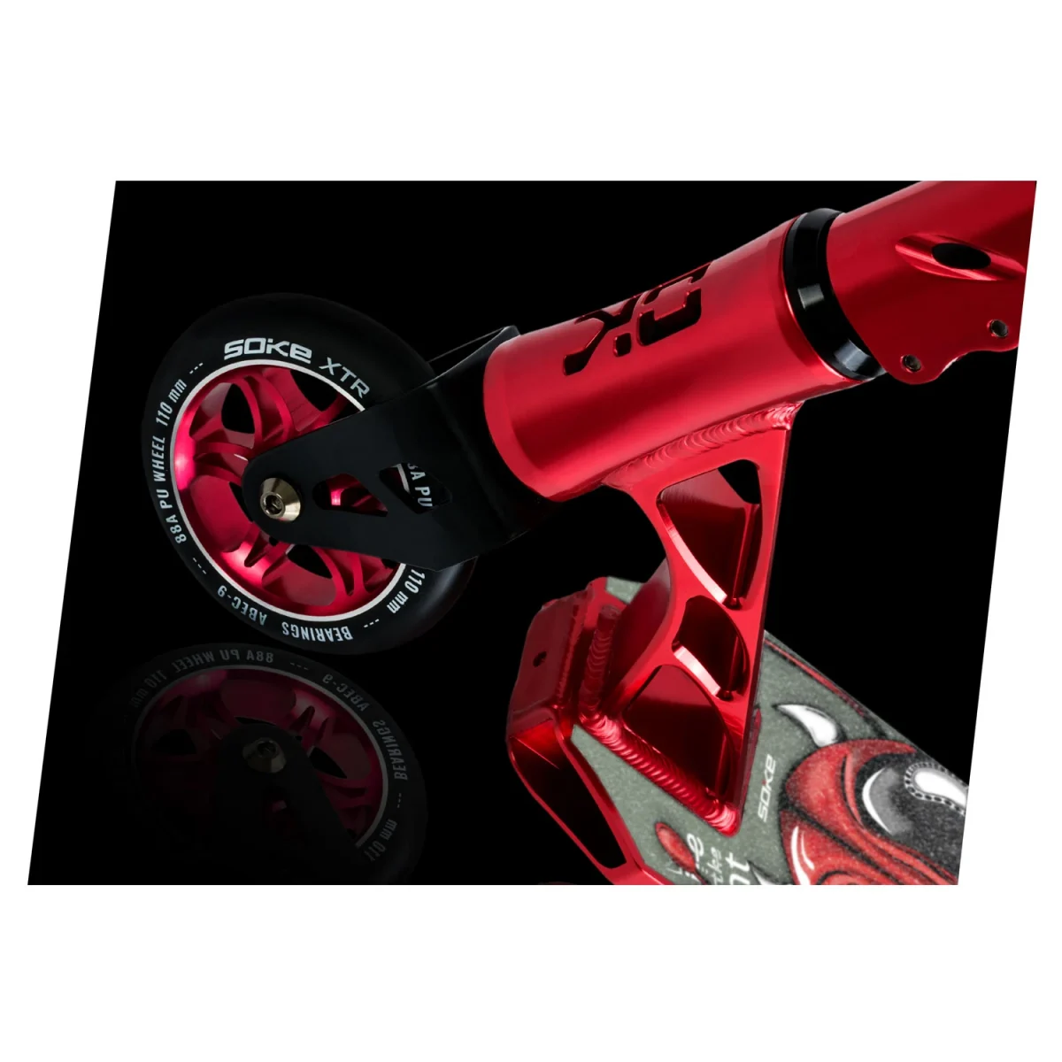 Трюковий самокат SOKE XTR червоний для сміливих трюків - Зображення 6