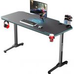 Ігровий комп'ютерний стіл ULTRADESK FRAG Blue 140x66 см з підкладкою