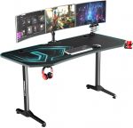 Стильний і зручний ігровий комп'ютерний стіл ULTRADESK FRAG XXL Blue 160x75 см