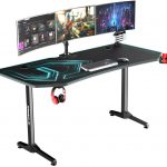 Стильний і зручний ігровий комп'ютерний стіл ULTRADESK FRAG XXL Blue 160x75 см