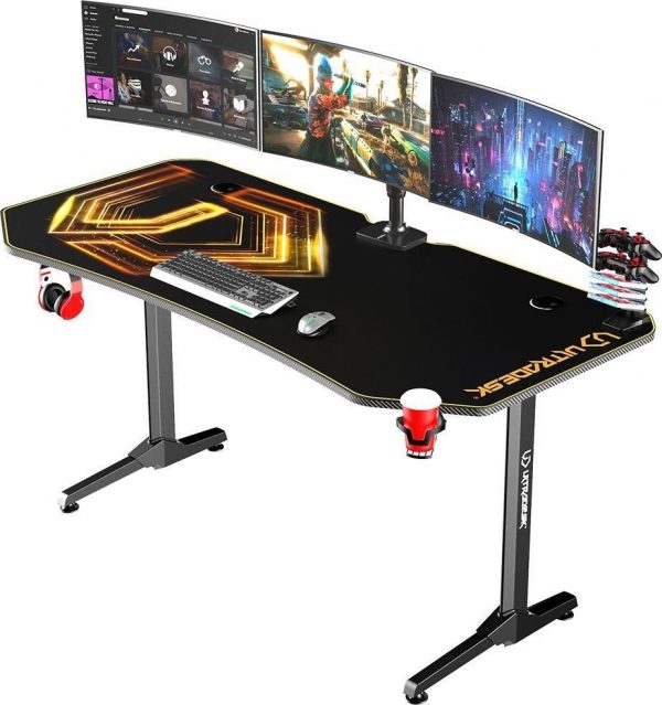 Ігровий стіл ULTRADESK FRAG XXL Gold 160x75 см для стильного геймінгу