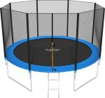 Дитячий садовий батут FunFit 374 см із захисною сіткою та драбиною