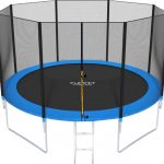 Дитячий садовий батут FunFit 374 см із захисною сіткою та драбиною