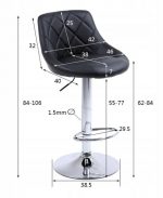 Барний стілець VELACO 106 см XENA02-BL-CH – комфортний і стильний - Зображення 9