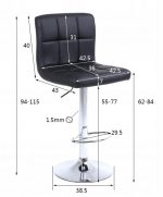 Барний стілець VELACO 115 см RAFA03-BL-BL – елегантний і зручний - Зображення 8