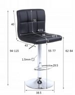 Барний стілець VELACO 115 см RAFA02-BL-BL – зручний і стильний - Зображення 7