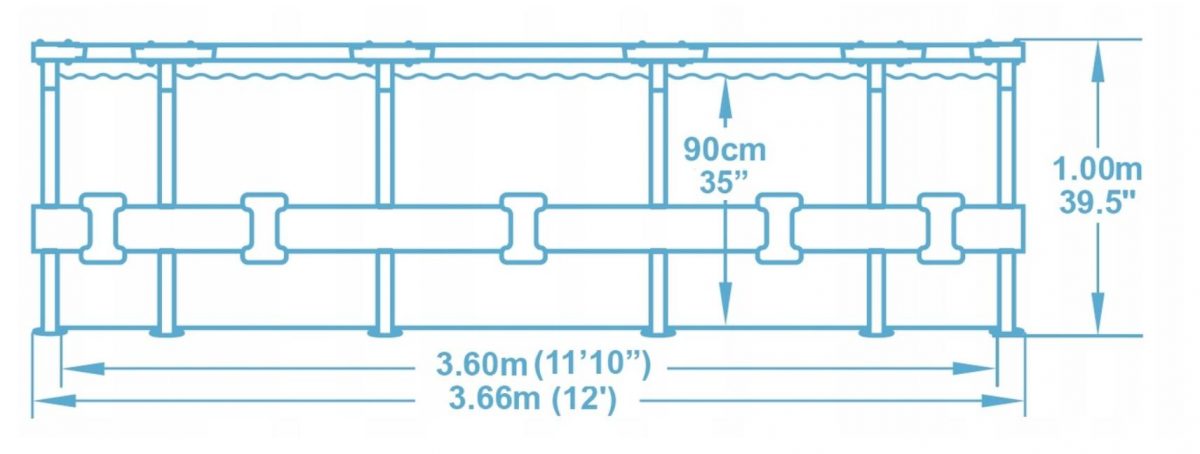 Міцний і зручний каркасний басейн BESTWAY 56418 Steel PRO-MAX 366x100 см - Зображення 4