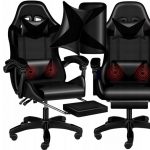 Геймерське крісло Memphis: чорна екошкіра для максимального комфорту