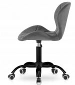 Офісне крісло Muf-Art DARK сірий оксамит на чорній ніжці для сучасного дизайну - Зображення 4