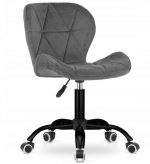 Офісне крісло Muf-Art DARK сірий оксамит на чорній ніжці для сучасного дизайну - Зображення 3