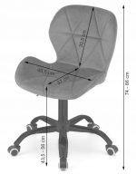 Офісне крісло Muf-Art DARK сірий оксамит на чорній ніжці для сучасного дизайну - Зображення 2