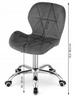 Елегантне офісне крісло MemFlow K9, сірий оксамит - Зображення 3