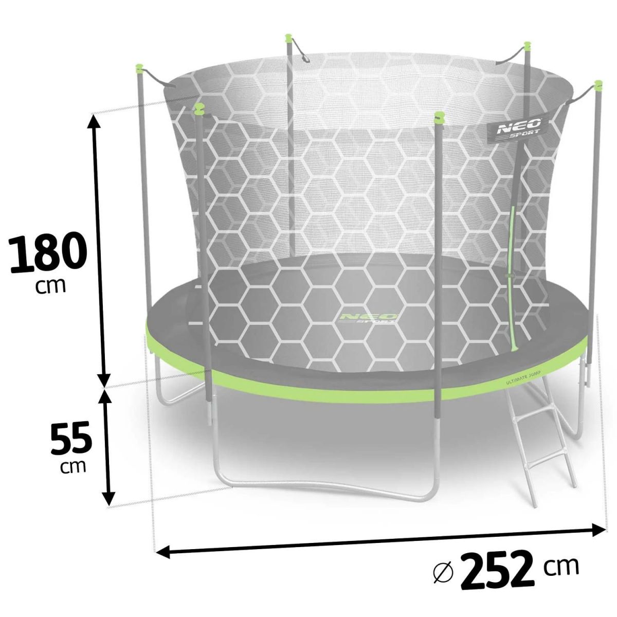 Батут із внутрішньою сіткою Neo-Sport 8 футів 252 см - Зображення 7