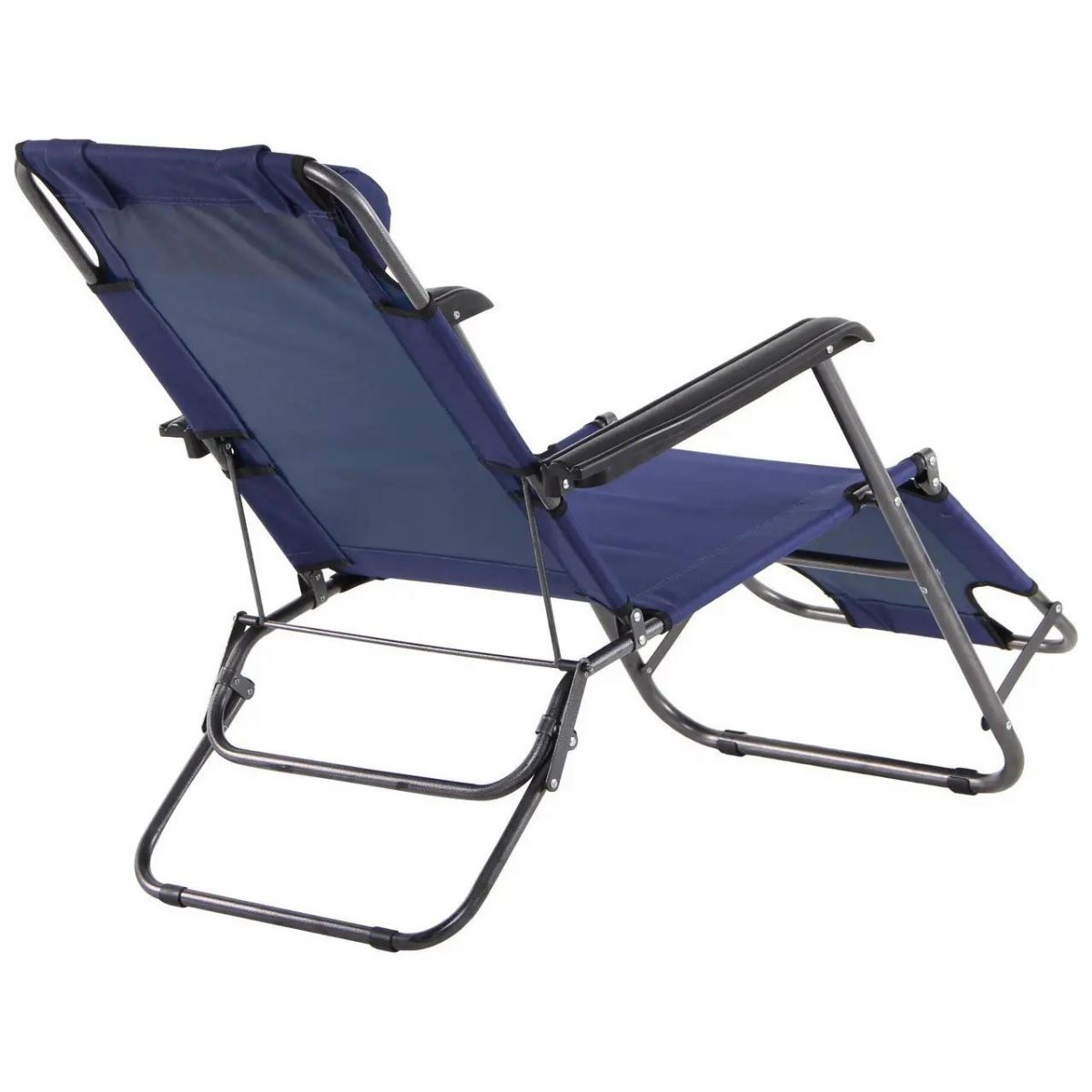 Розкладний Садовий Шезлонг RahheGarden Синій - Ідеальний для Відпочинку на Свіжому Повітрі - Зображення 3