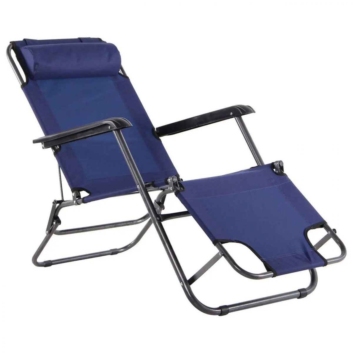 Розкладний Садовий Шезлонг RahheGarden Синій - Ідеальний для Відпочинку на Свіжому Повітрі - Зображення 2